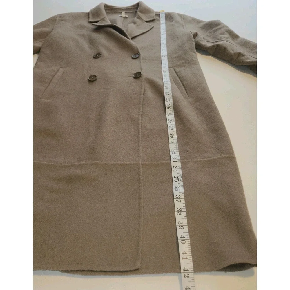 Splendid x Cella Jane Camel Wool Blend Coat Womens M Double Breasted Long Trench